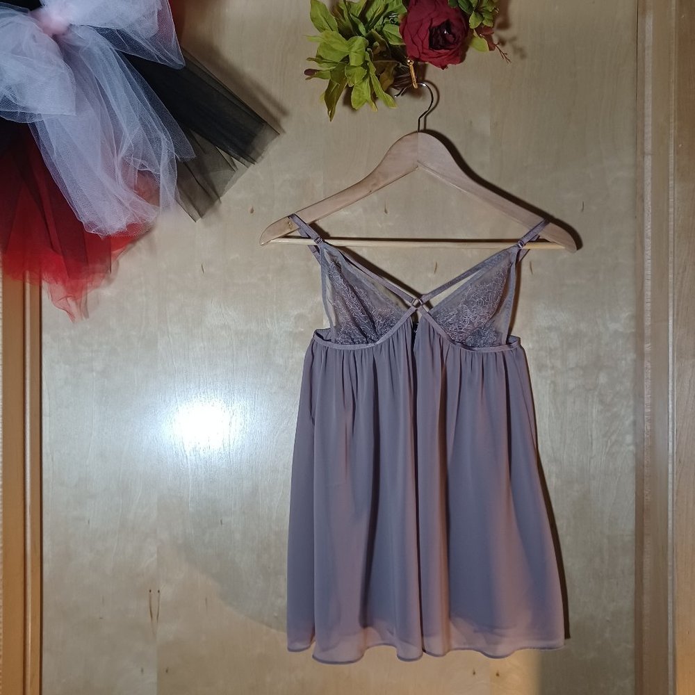 VICTORIA'S SECRET Gray Mauve Babydoll Slip_Size Large